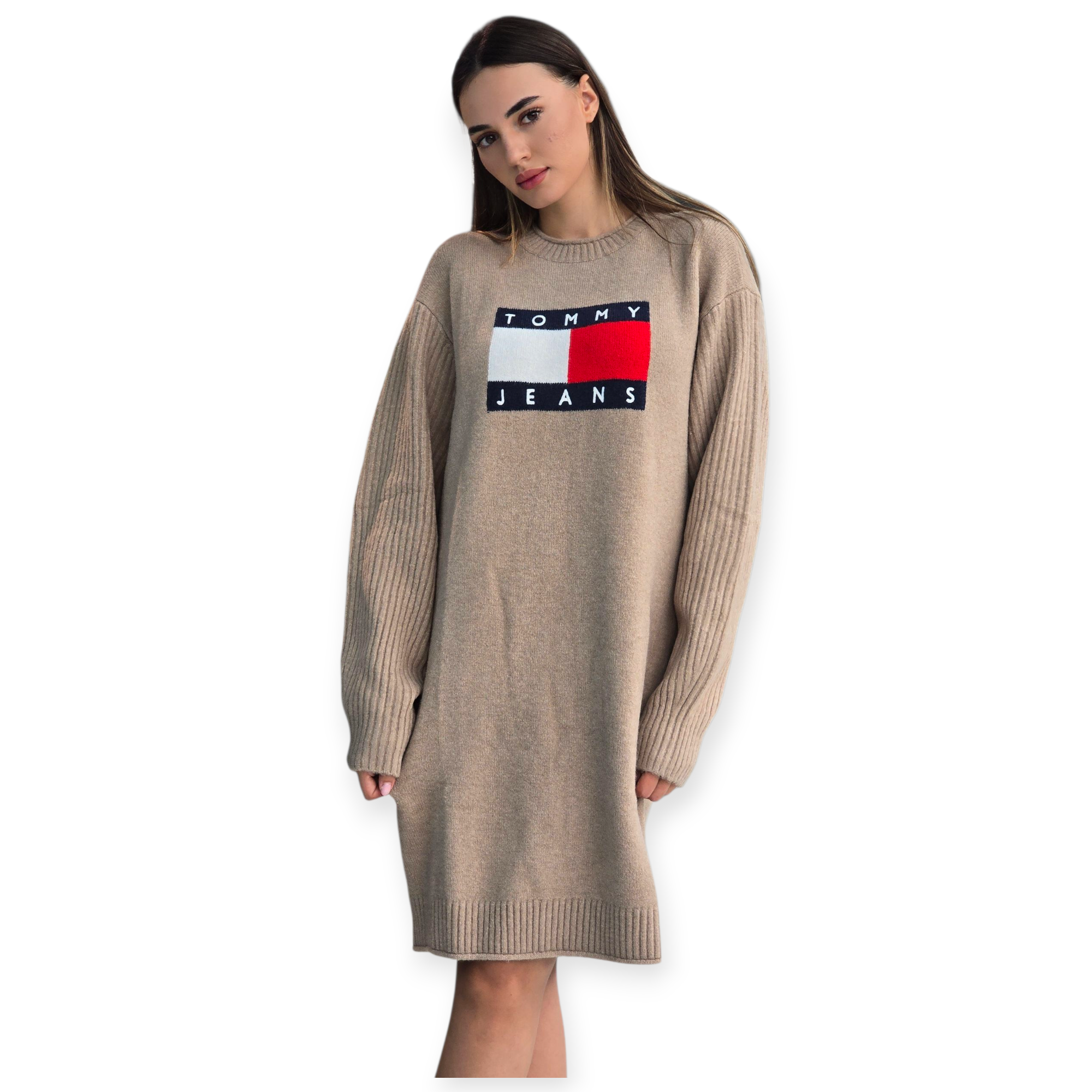 שמלה TOMMY HILFIGER FLAG SWEATER DRESS