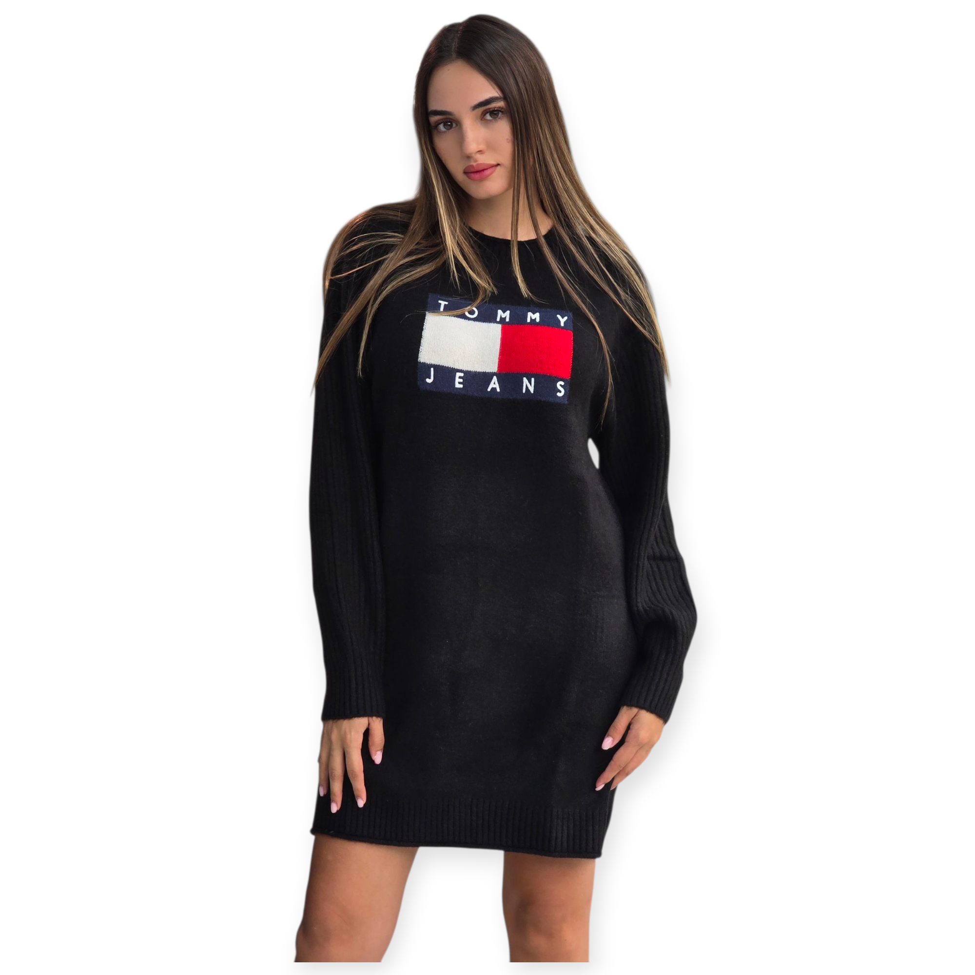 שמלה TOMMY HILFIGER FLAG SWEATER DRESS