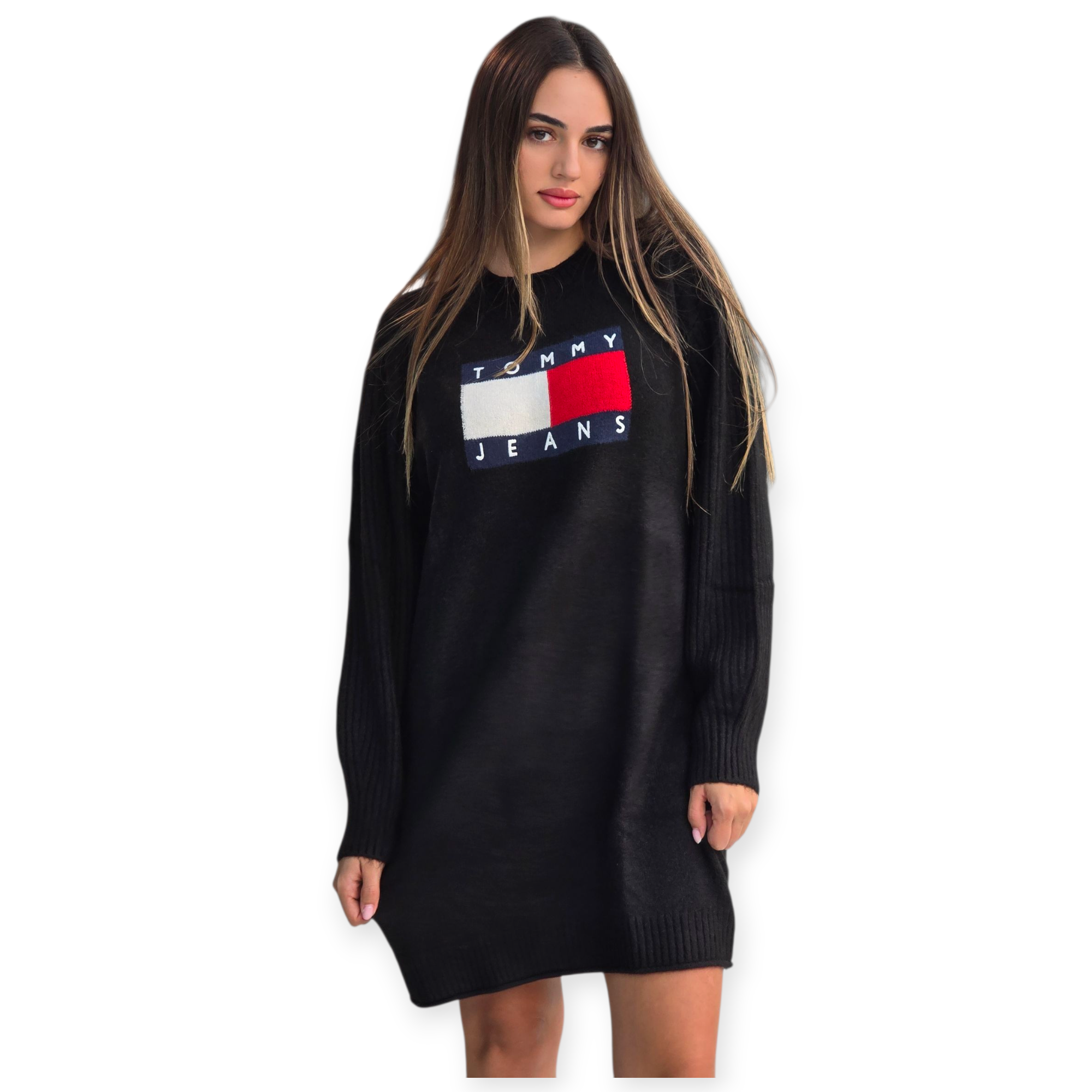 שמלה TOMMY HILFIGER FLAG SWEATER DRESS