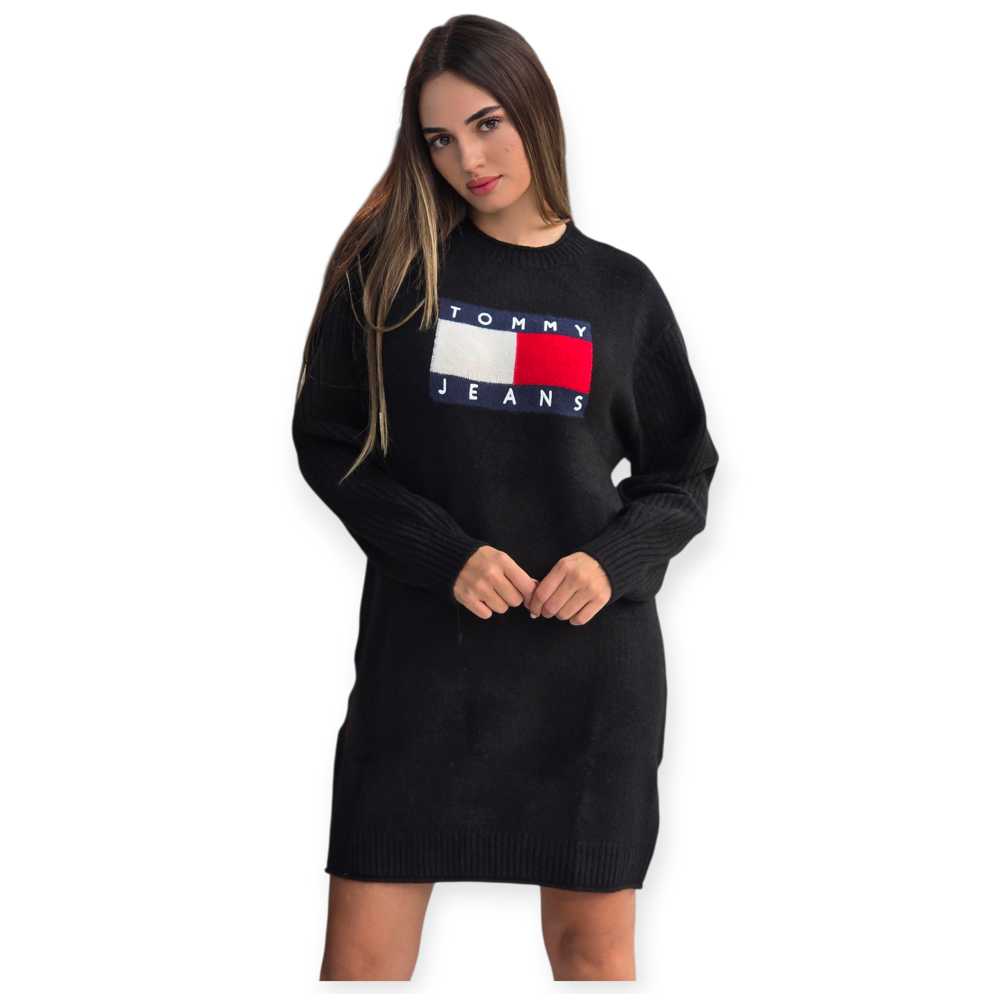 שמלה TOMMY HILFIGER FLAG SWEATER DRESS