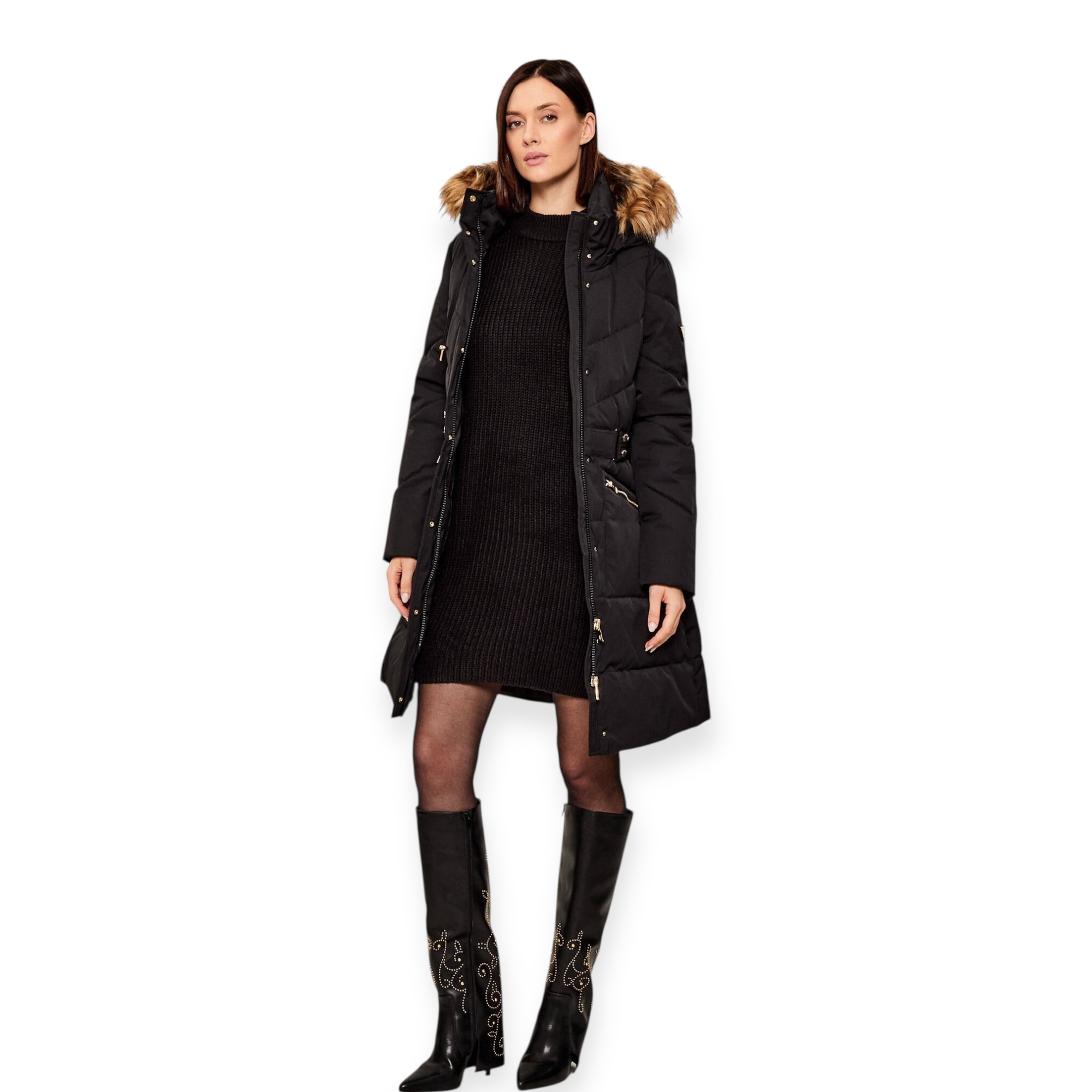 מעיל GUESS FATEMA BELTED PUFFER