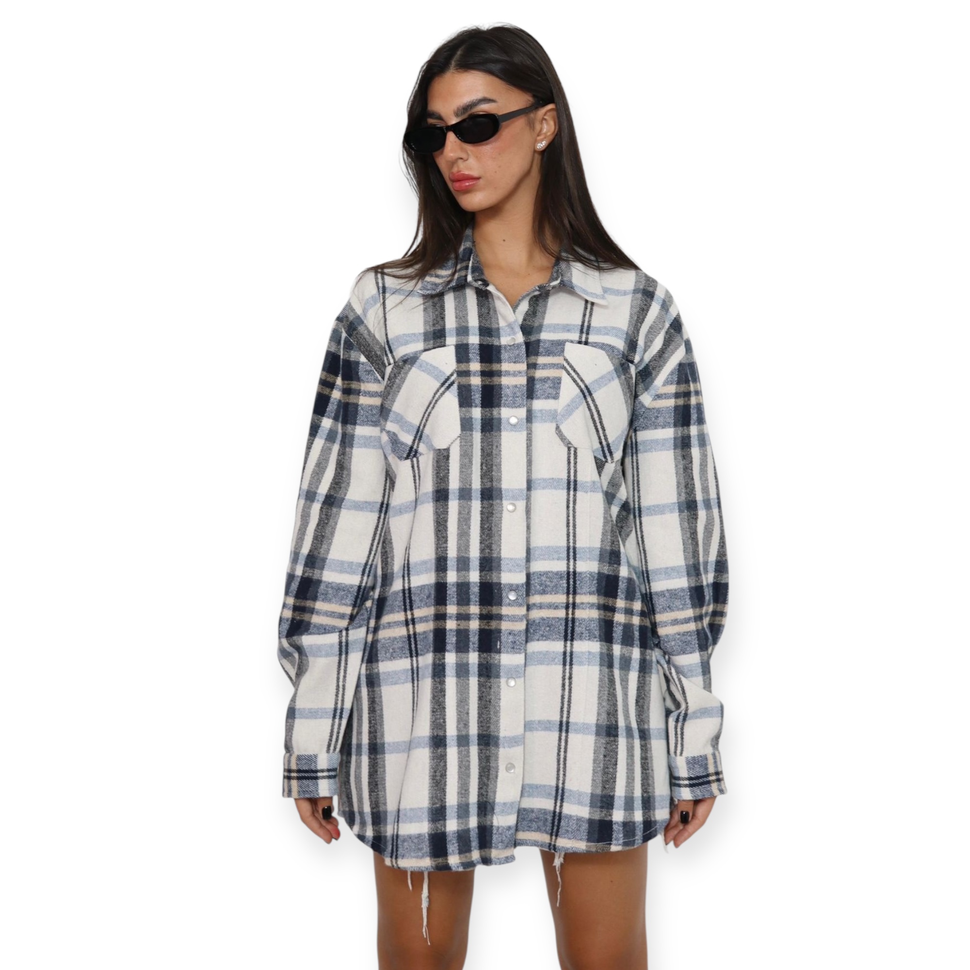 חולצה משבצות סק-סו OVERSHIRT