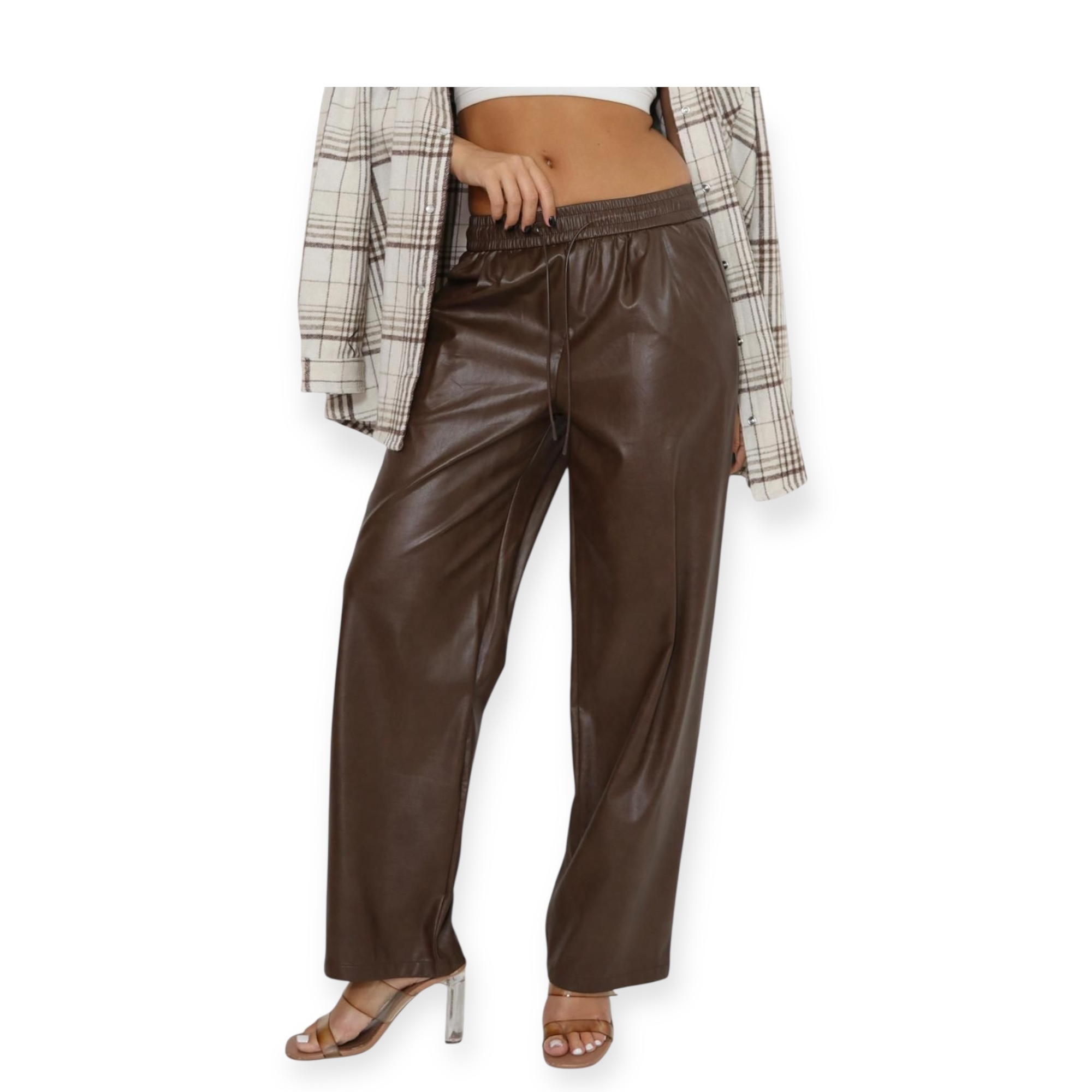 מכנס דמוי עור סק-סו PANTS