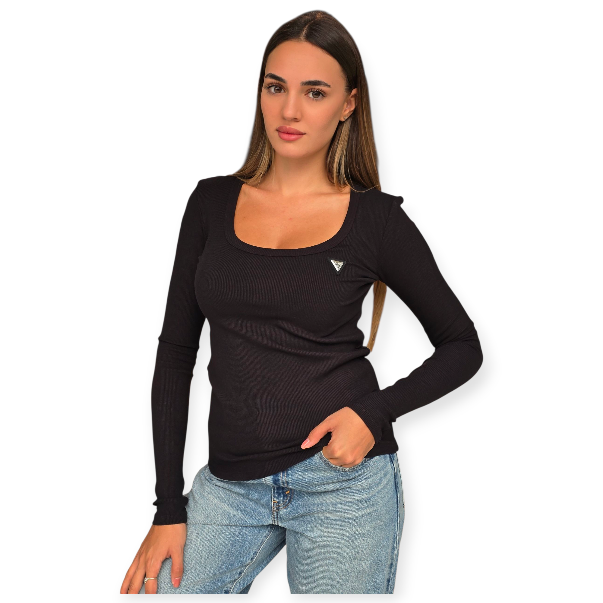 חולצה GUESS COLETTE LS RIB TOP חולצה GUESS COLETTE LS RIB TOP