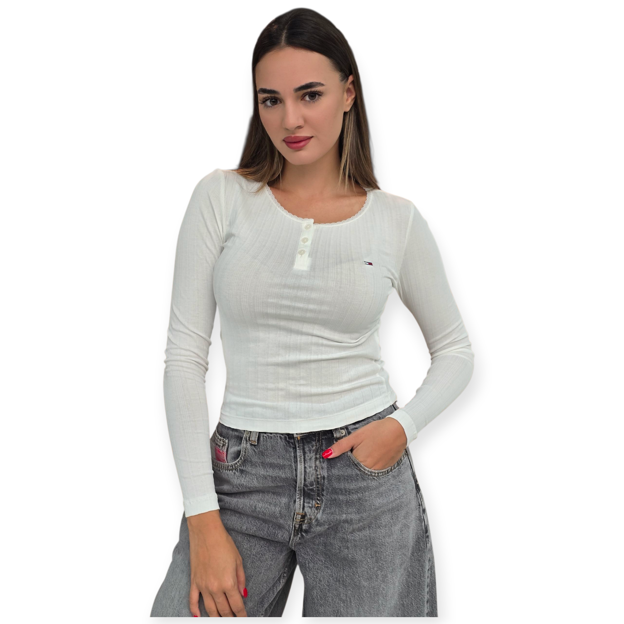 חולצה TOMMY HILFIGER SLIM RIB חולצה TOMMY HILFIGER SLIM RIB