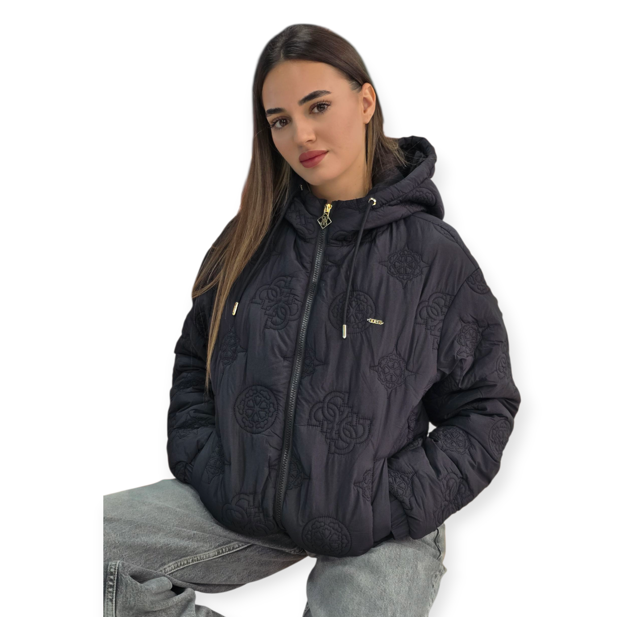 זקט GUESS HOODIE PUFFER JACKET זקט GUESS HOODIE PUFFER JACKET