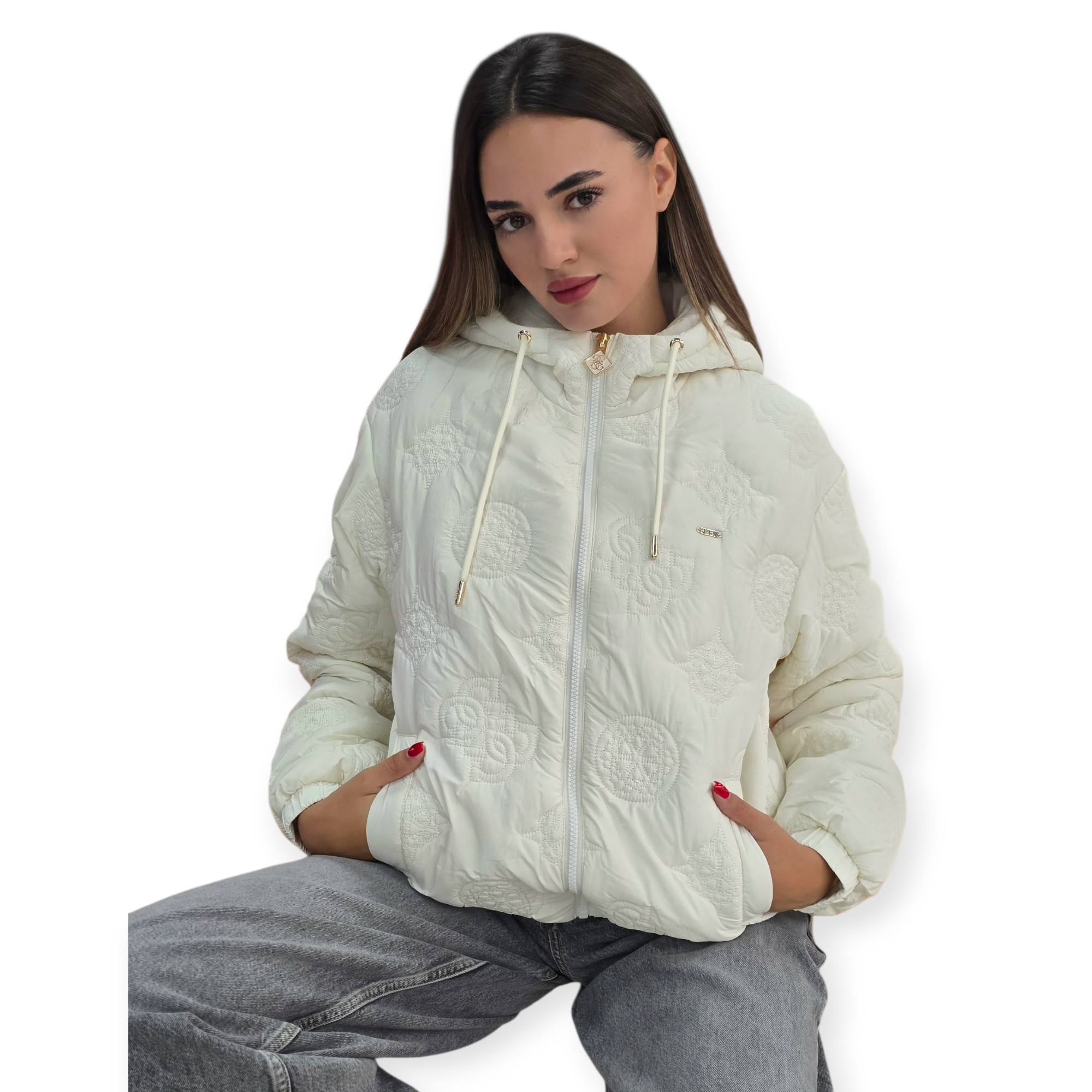 זקט GUESS HOODIE PUFFER JACKET זקט GUESS HOODIE PUFFER JACKET