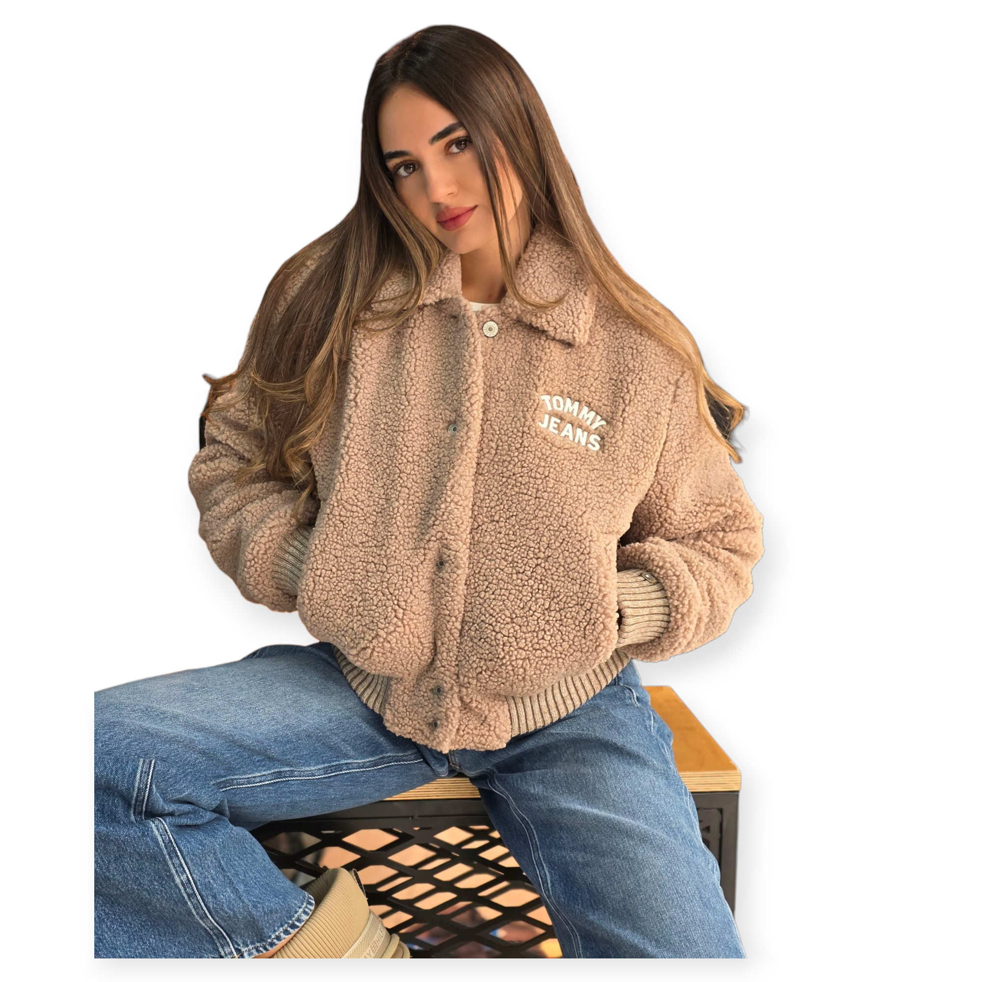 מעיל TOMMY HILFIGER TEDDY VARSITY BOMBER מעיל TOMMY HILFIGER TEDDY VARSITY BOMBER