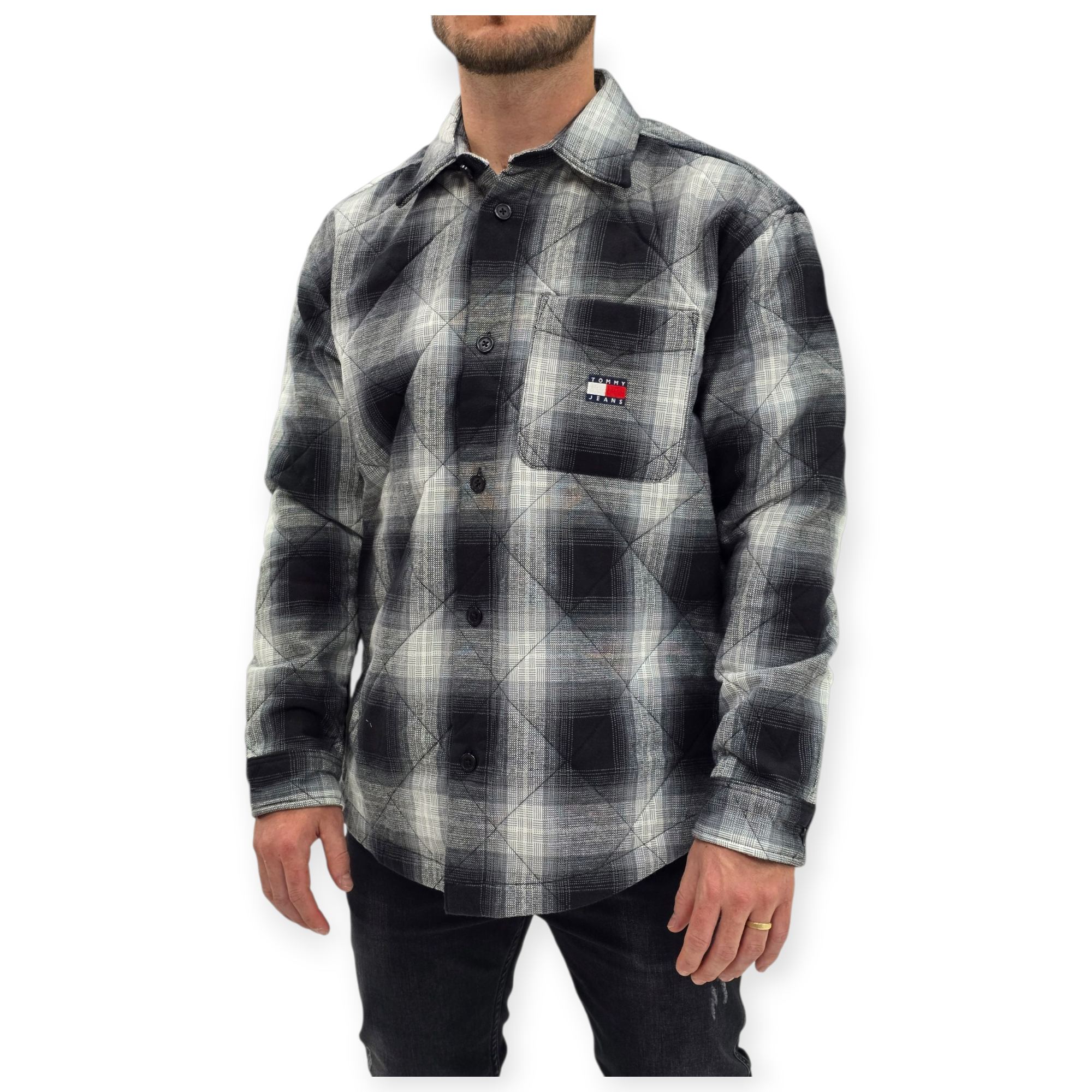 מעיל TOMMY HILFIGER QUILTED PADDED OVERSHIRT מעיל TOMMY HILFIGER QUILTED PADDED OVERSHIRT