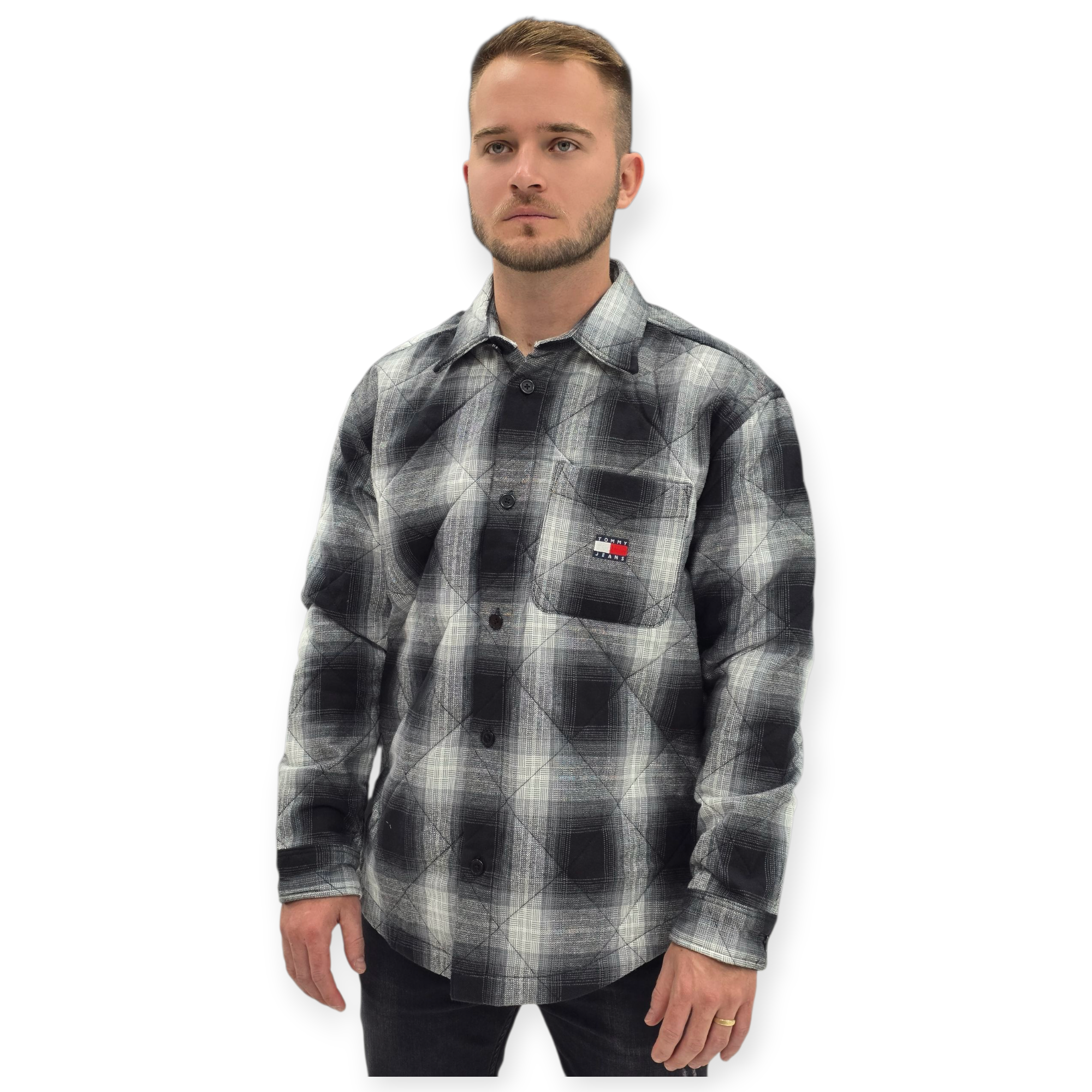 מעיל TOMMY HILFIGER QUILTED PADDED OVERSHIRT מעיל TOMMY HILFIGER QUILTED PADDED OVERSHIRT