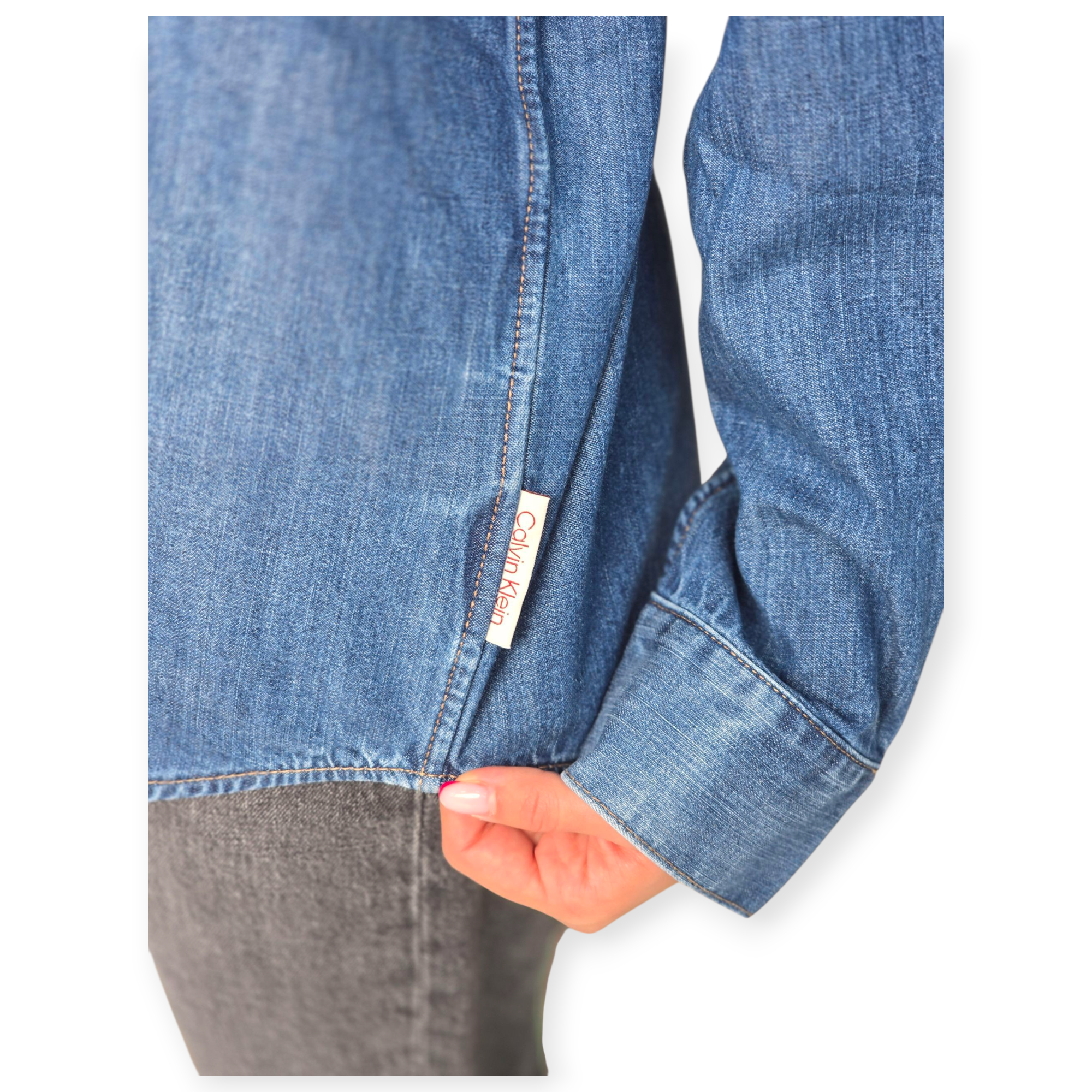 חולצה CALVIN KLEIN OVERSIZED INDIGO SHIRT חולצה CALVIN KLEIN OVERSIZED INDIGO SHIRT