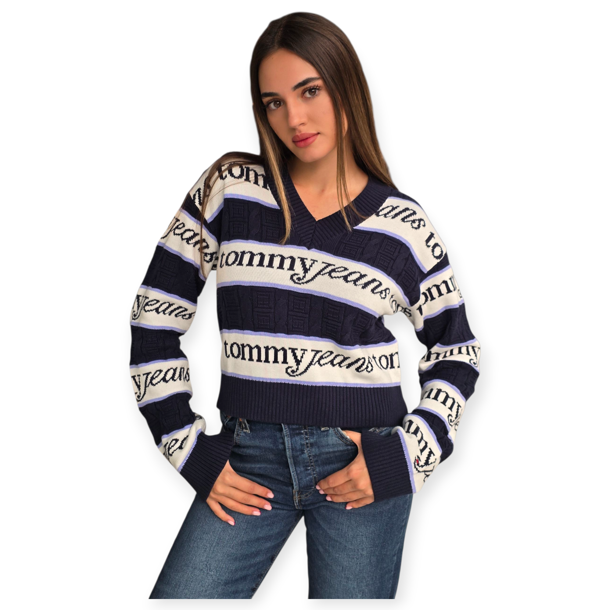 חולצה TOMMY HILFIGER STRIPE LOGO SWEATHER חולצה TOMMY HILFIGER STRIPE LOGO SWEATHER