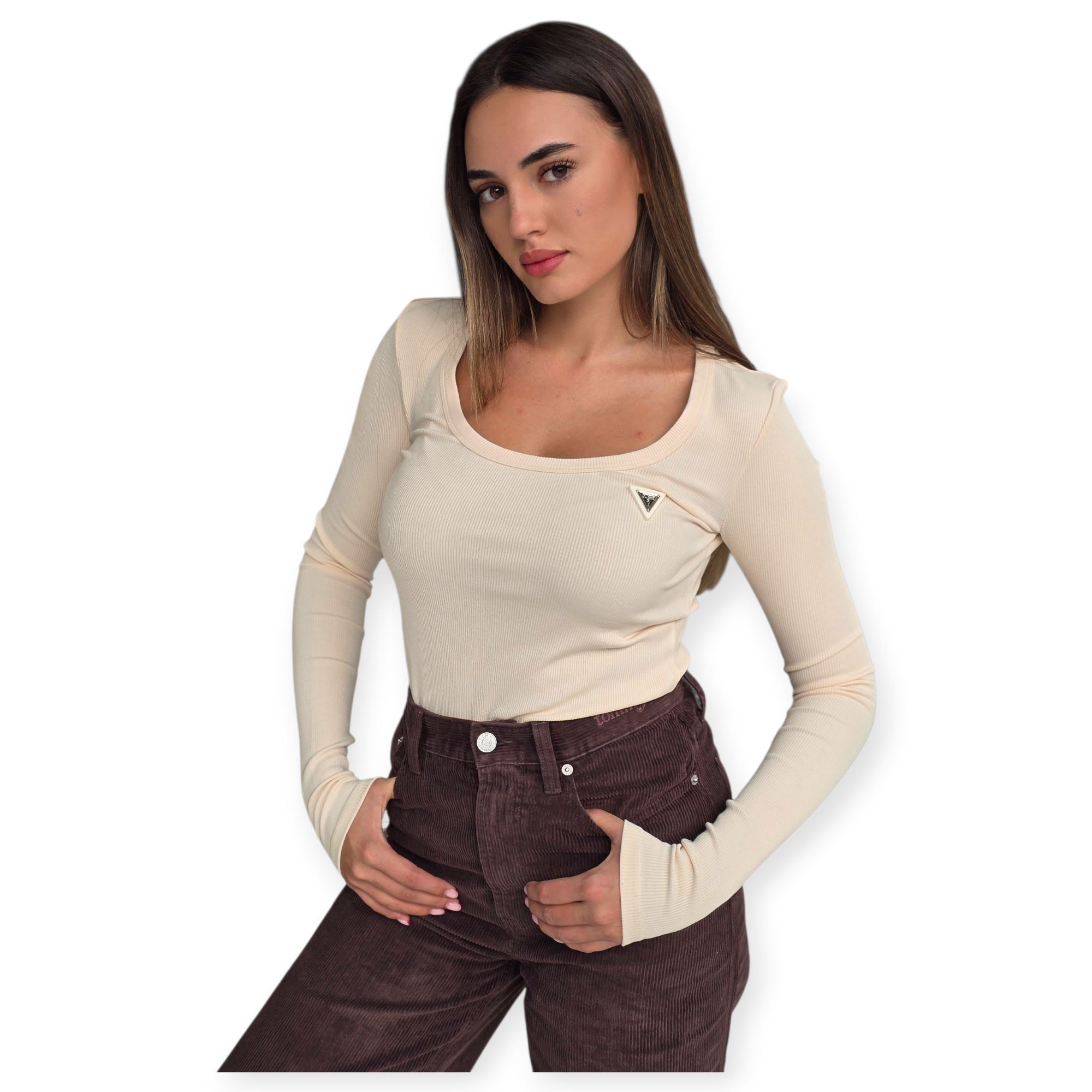 חולצה GUESS COLETTE LS RIB TOP חולצה GUESS COLETTE LS RIB TOP