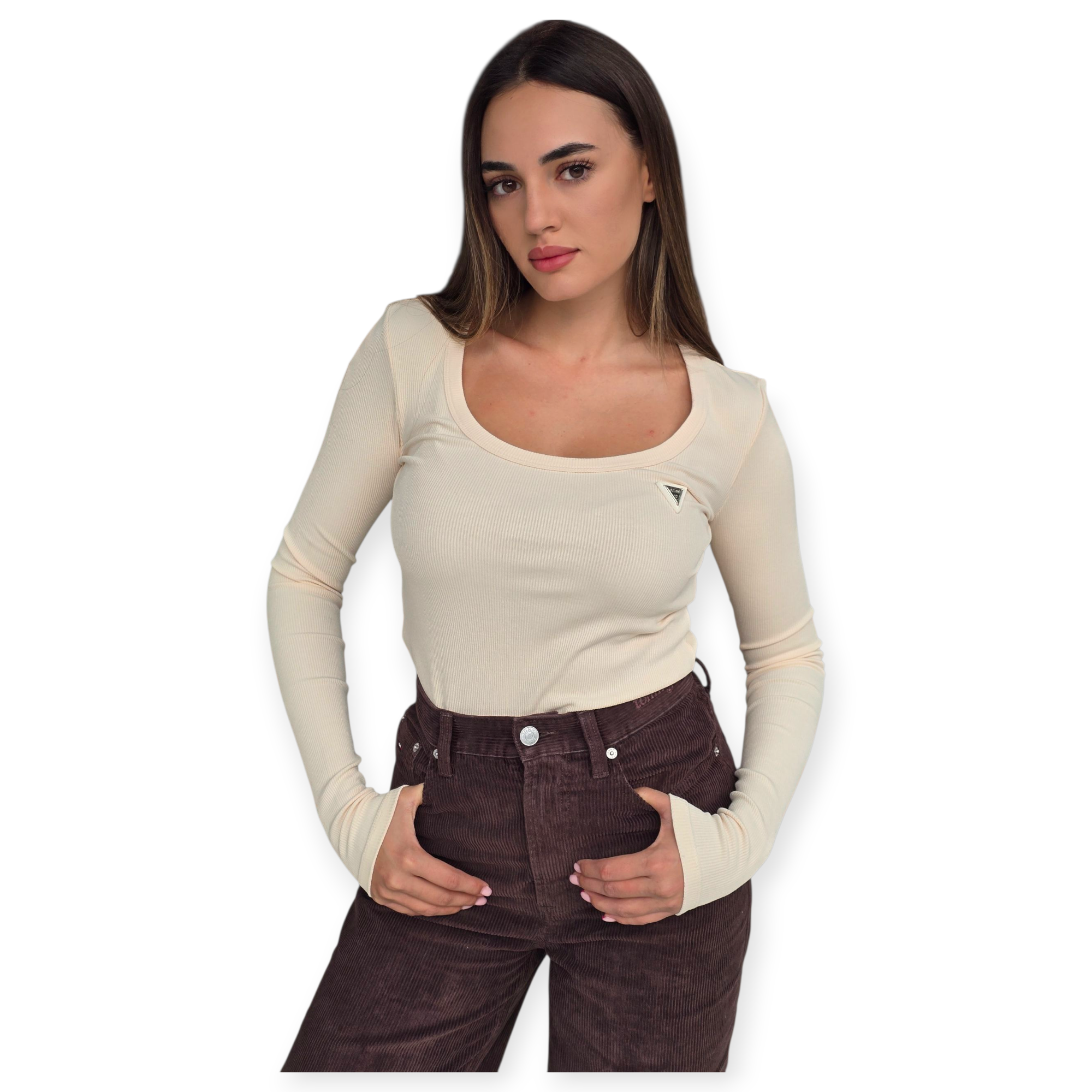 חולצה GUESS COLETTE LS RIB TOP חולצה GUESS COLETTE LS RIB TOP