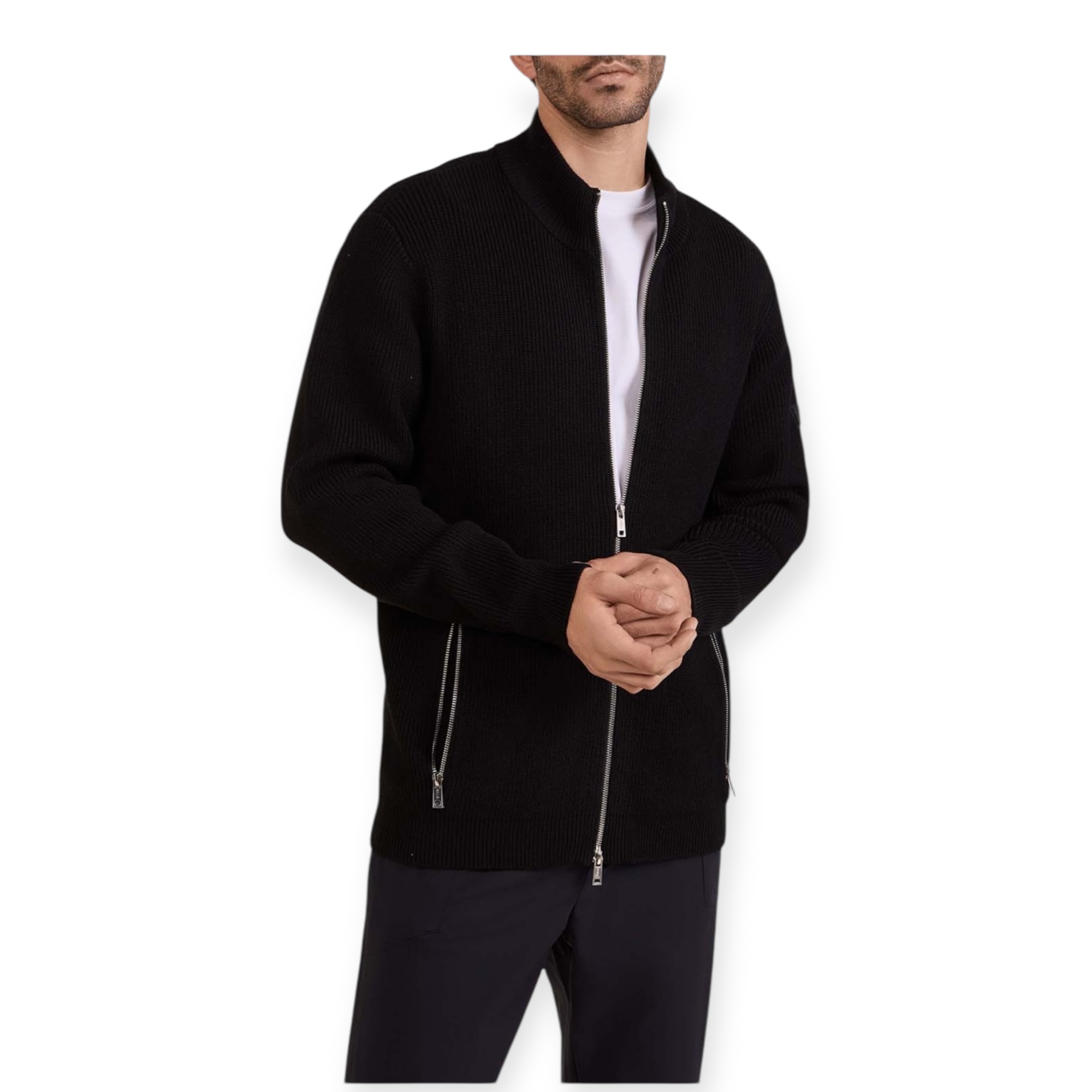 עליונית סריג BALR KNIT COLLAR FULL ZIP TOP עליונית סריג BALR KNIT COLLAR FULL ZIP TOP