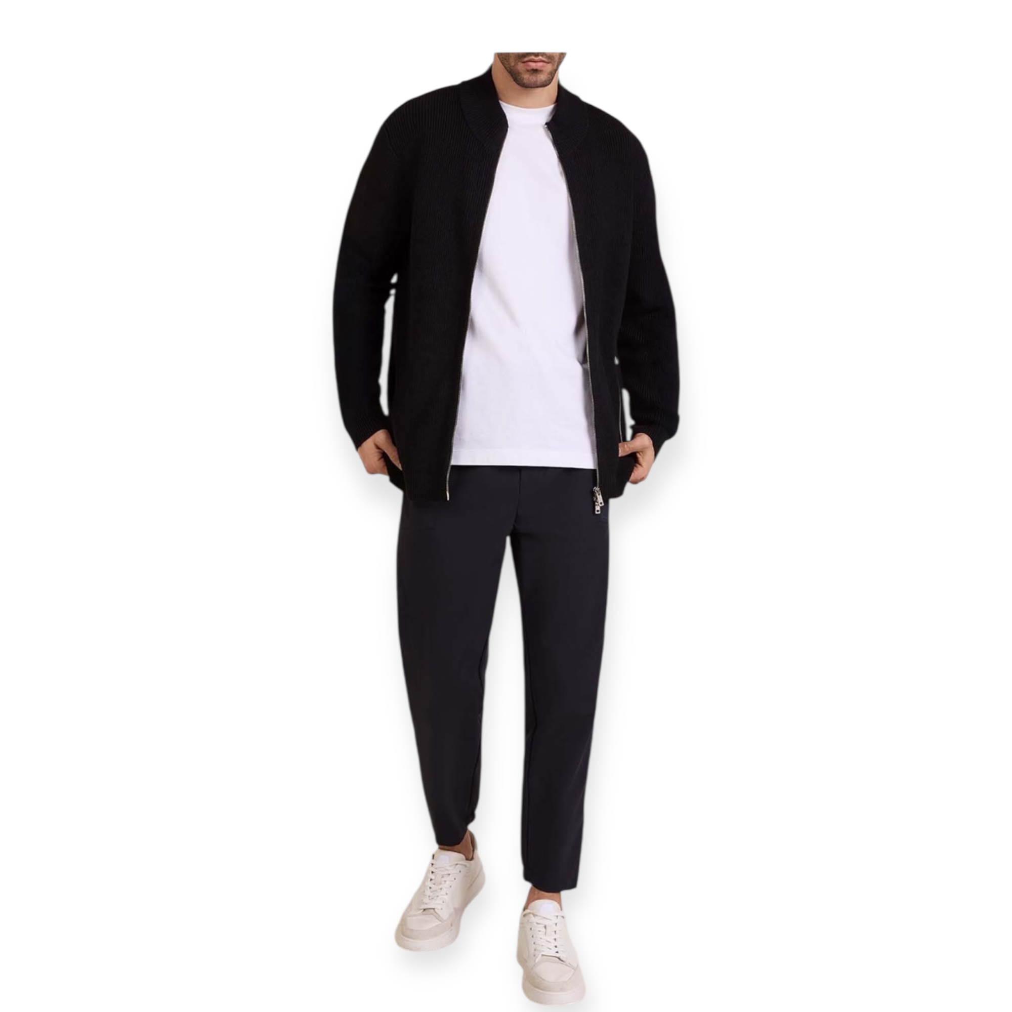 עליונית סריג BALR KNIT COLLAR FULL ZIP TOP עליונית סריג BALR KNIT COLLAR FULL ZIP TOP