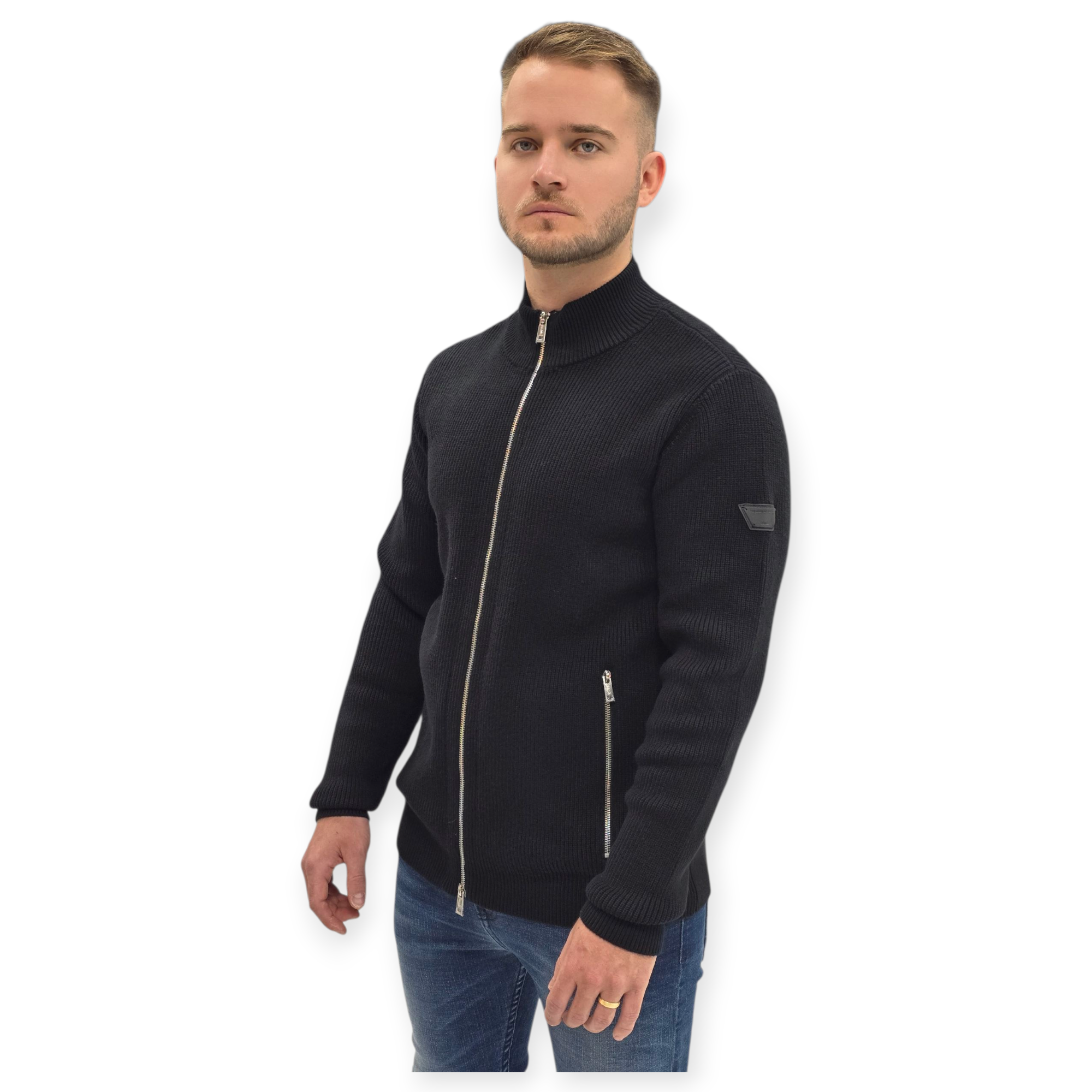 עליונית סריג BALR KNIT COLLAR FULL ZIP TOP עליונית סריג BALR KNIT COLLAR FULL ZIP TOP